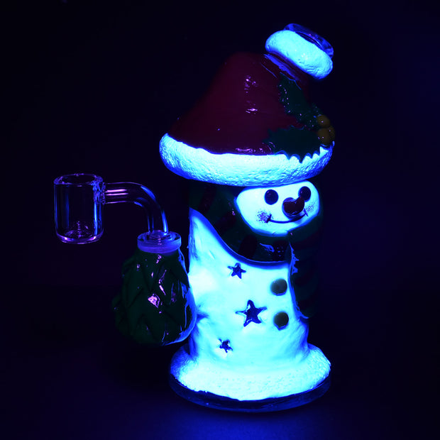 Santa Snowman Dab Rig | UV Reactive Accents