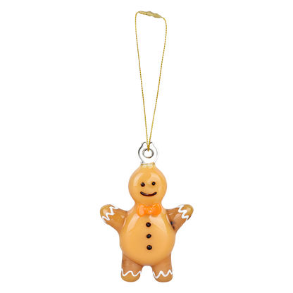 Santa's Secret Hangable Ornament Hand Pipe | Gingerbread Cookie | Front View