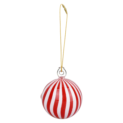 Santa's Secret Hangable Ornament Hand Pipe | Peppermint Ball | Front View