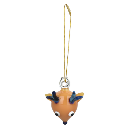 Santa's Secret Hangable Ornament Hand Pipe | Reindeer | Front View