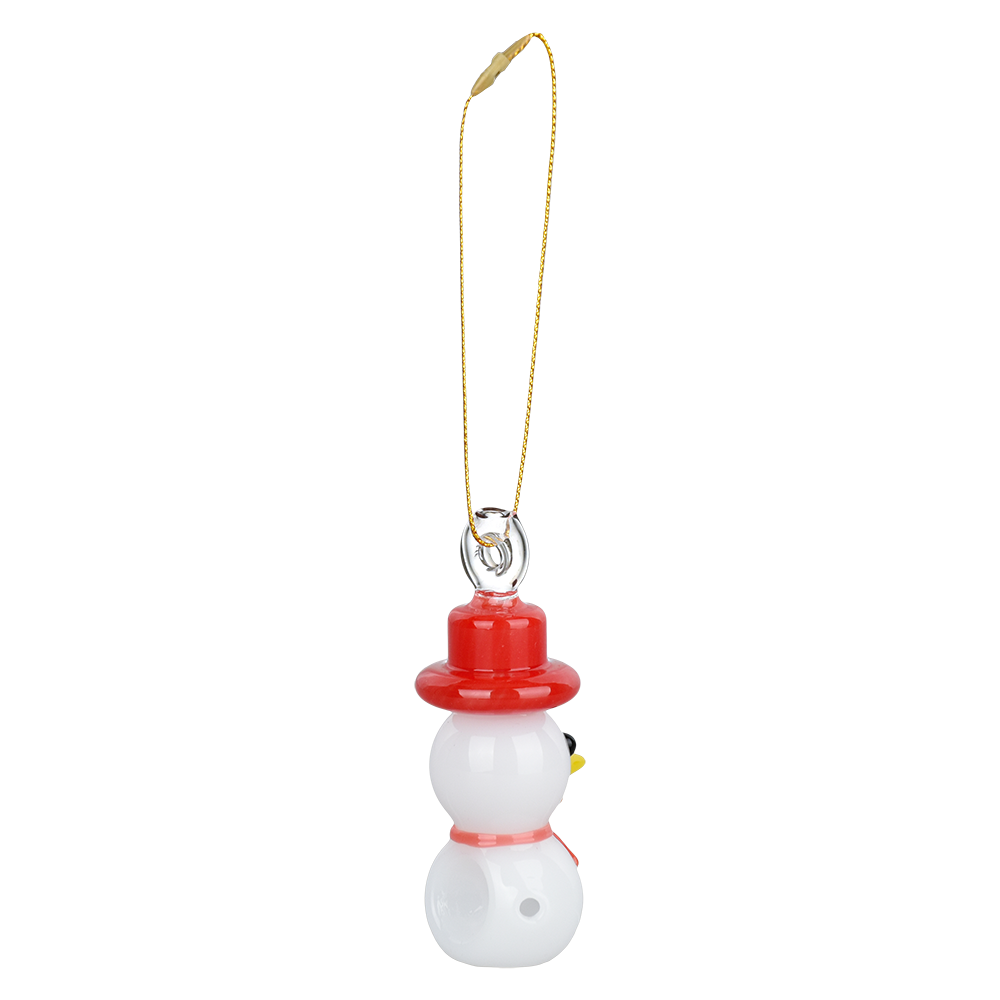 Santa's Secret Hangable Ornament Hand Pipe | Snowman | Back View