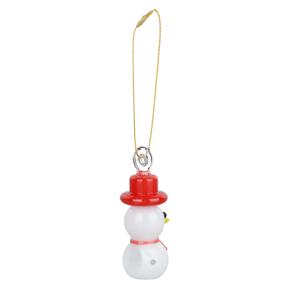 Santa's Secret Hangable Ornament Hand Pipe | Snowman | Back View