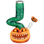 Scary Pumpkin Bent Neck Bong | Front View