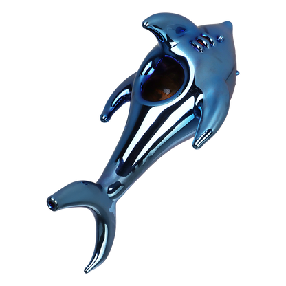 SeshGear Cobalt Chomper Electroplated Hand Pipe | Top Mouthpiece View