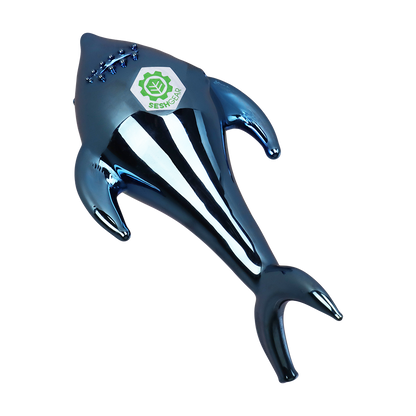 SeshGear Cobalt Chomper Electroplated Hand Pipe | Bottom View