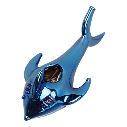 SeshGear Cobalt Chomper Electroplated Hand Pipe | Top Bowl View