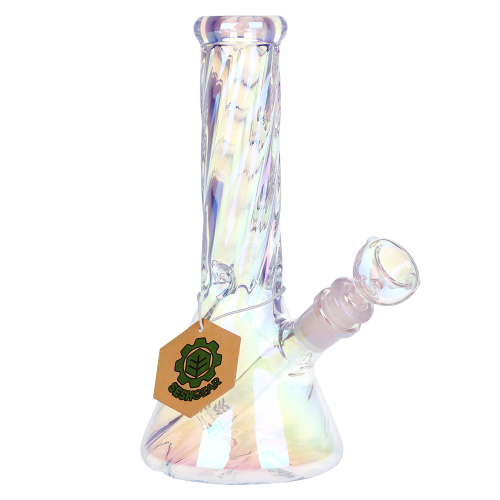 SeshGear Iridescent Twist Beaker Bong | Front View