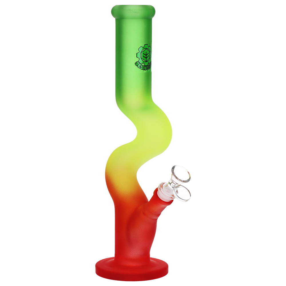 SeshGear Ombre U-Bend Tube Bong | Green Yellow Red