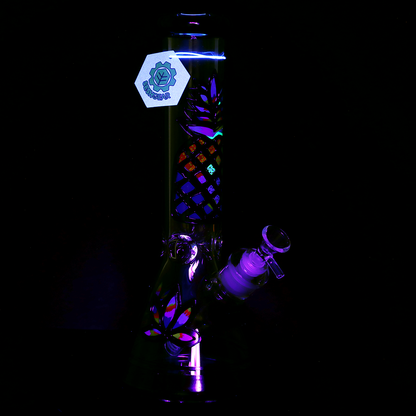 SeshGear Psychedelic Pineapple Beaker Bong | Glow In The Dark Accents