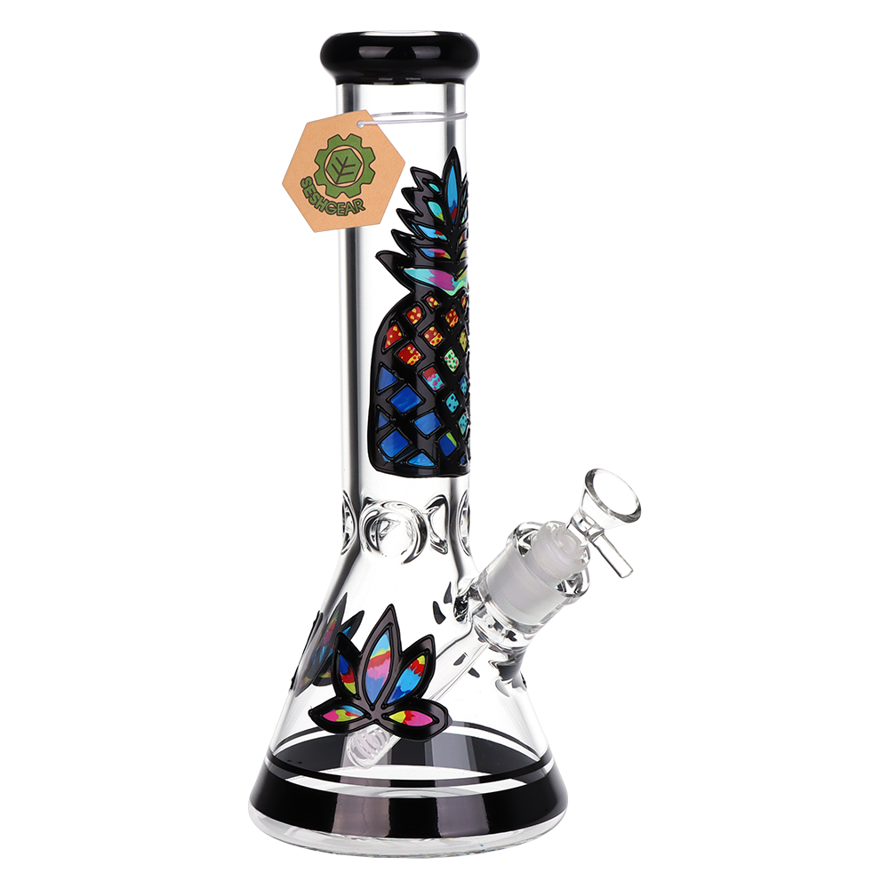 SeshGear Psychedelic Pineapple Beaker Bong | Frontal Side View