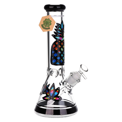 SeshGear Psychedelic Pineapple Beaker Bong | Frontal Side View