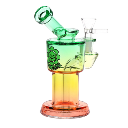 SeshGear Roboto Ombre Bong | Green Yellow Red Gradient