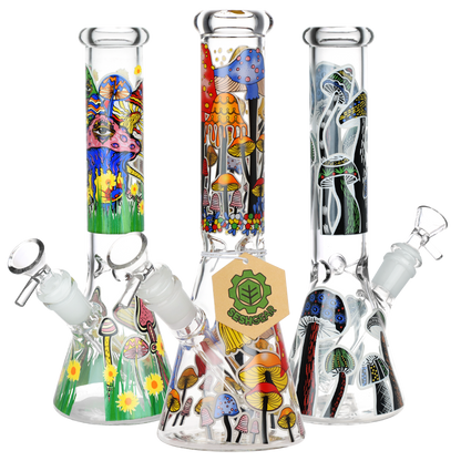 SeshGear Shroom Silhouette Glow Beaker Bong | Group