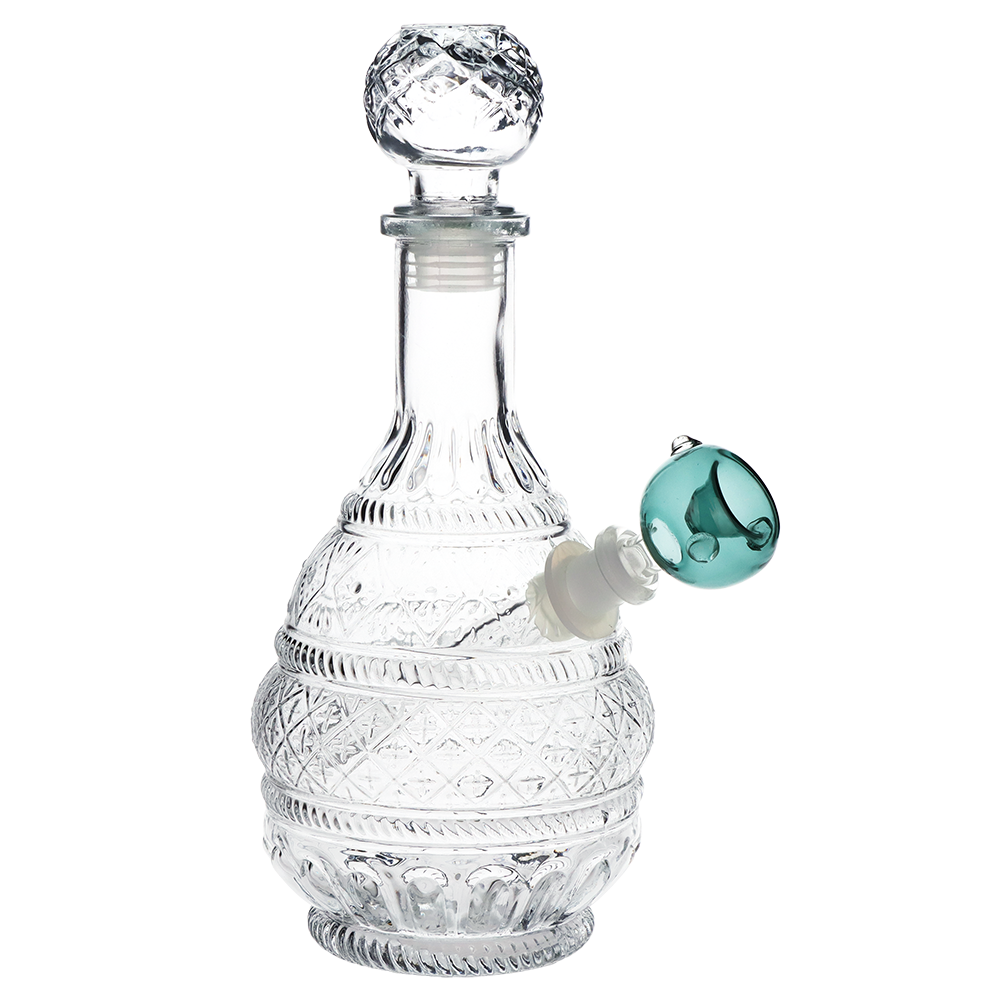 SeshGear Round Lotus Vintage Decanter Bong | Teal