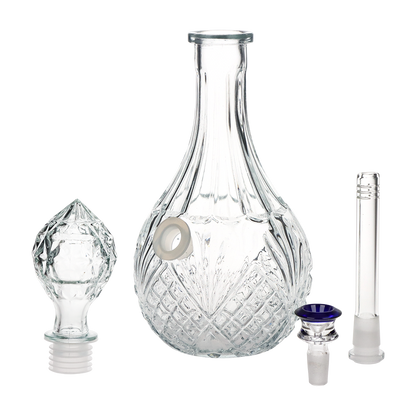 SeshGear Water Drop Vintage Decanter Bong | All Pieces View
