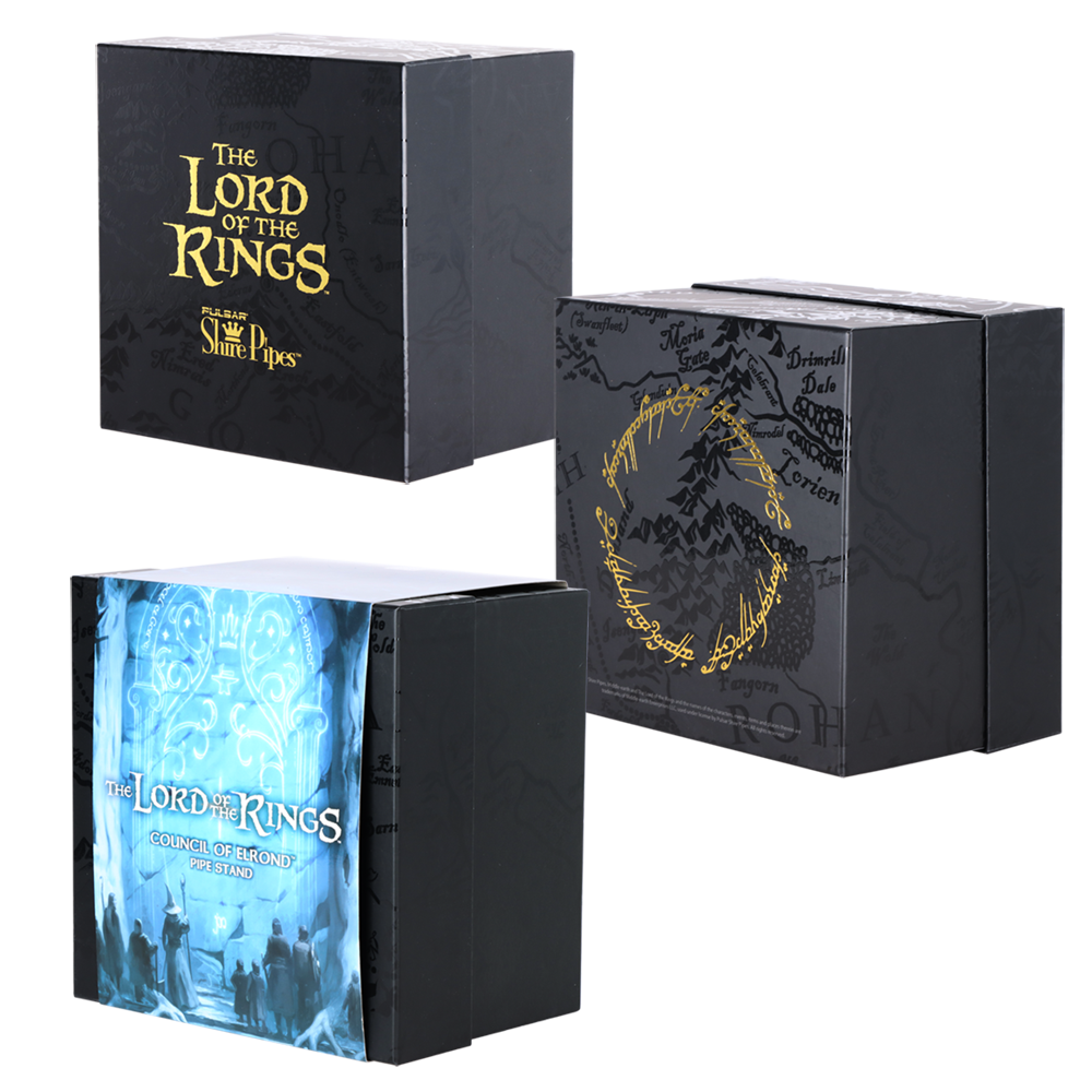 COUNCIL OF ELROND™ Multi-Pipe Wood Display Stand | Shire Pipes™ x The Lord of the Rings™ | Packaging