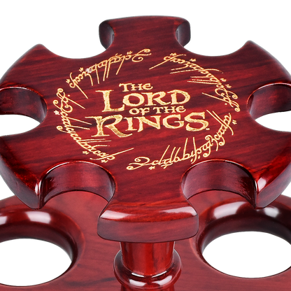 COUNCIL OF ELROND™ Multi-Pipe Wood Display Stand | Shire Pipes™ x The Lord of the Rings™ | Close View