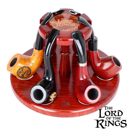 COUNCIL OF ELROND™ Multi-Pipe Wood Display Stand | Shire Pipes™ x The Lord of the Rings™ | Variety of Short Pipes