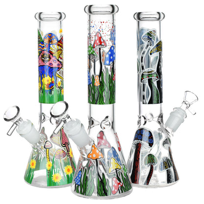 Shroom Silhouette Glow Beaker Bong | Group