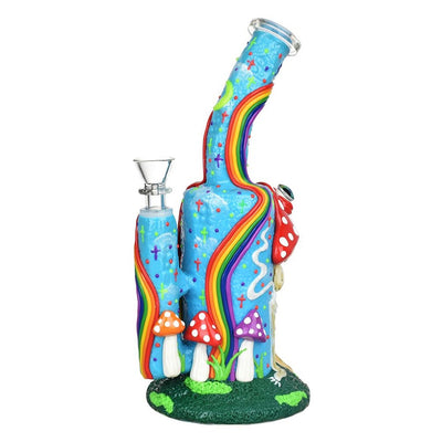 Skeleton Under The Rainbow Glow Bong | Front View