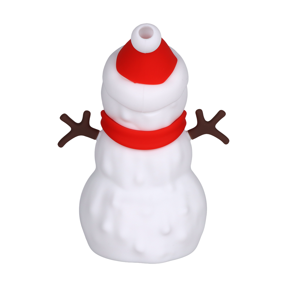 Snappy Snowman Silicone Bong | Back View