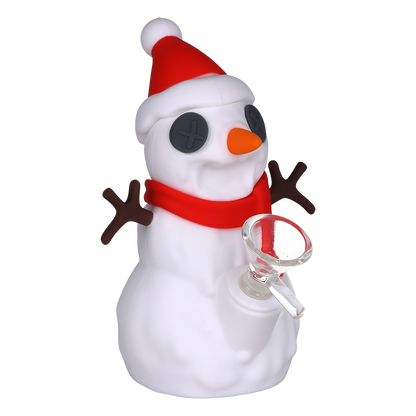 Snappy Snowman Silicone Bong | Front View