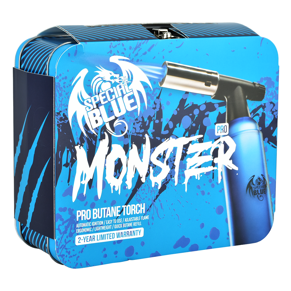 Special Blue Monster Pro 2 Torch Lighter | Blue Packaging | Front View