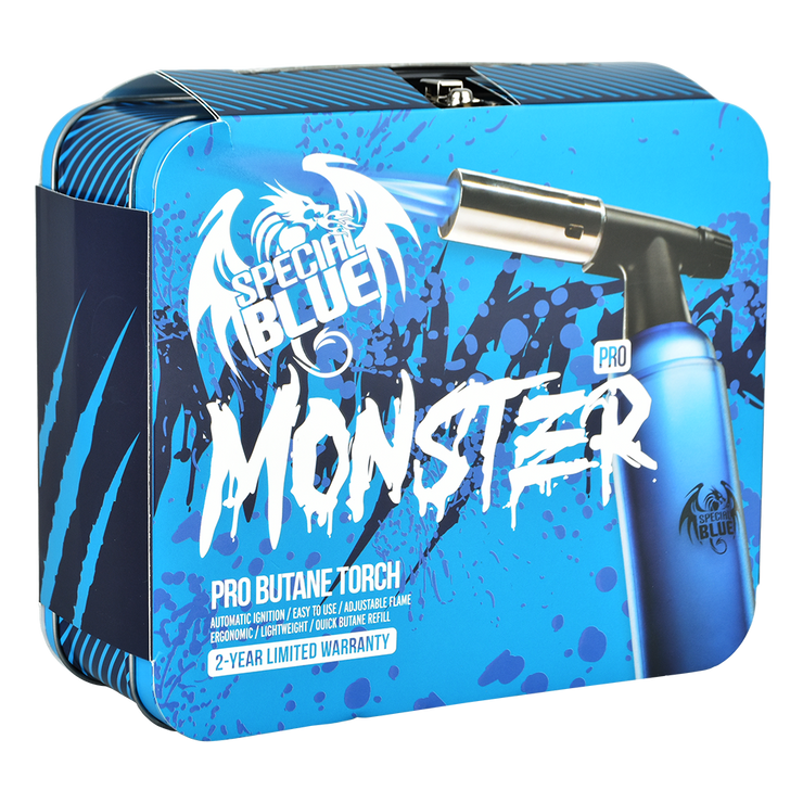 Special Blue Monster Pro 2 Torch Lighter | Blue Packaging | Front View