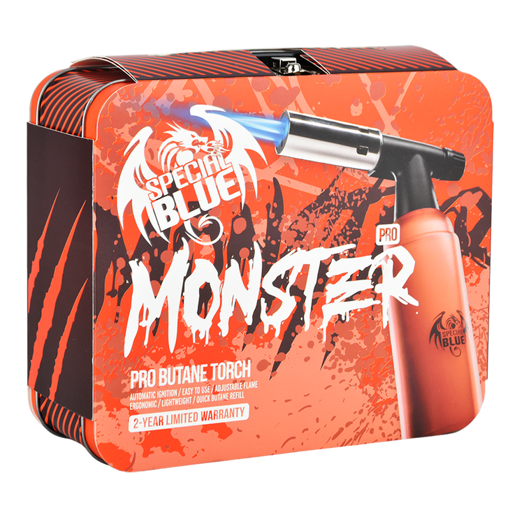 Special Blue Monster Pro 2 Torch Lighter | Red Packaging | Front View