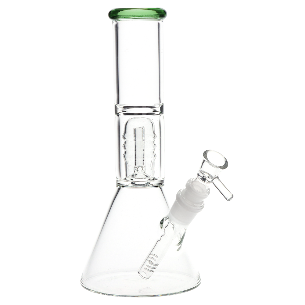 Stacked Dome Perc Beaker Bong | Green