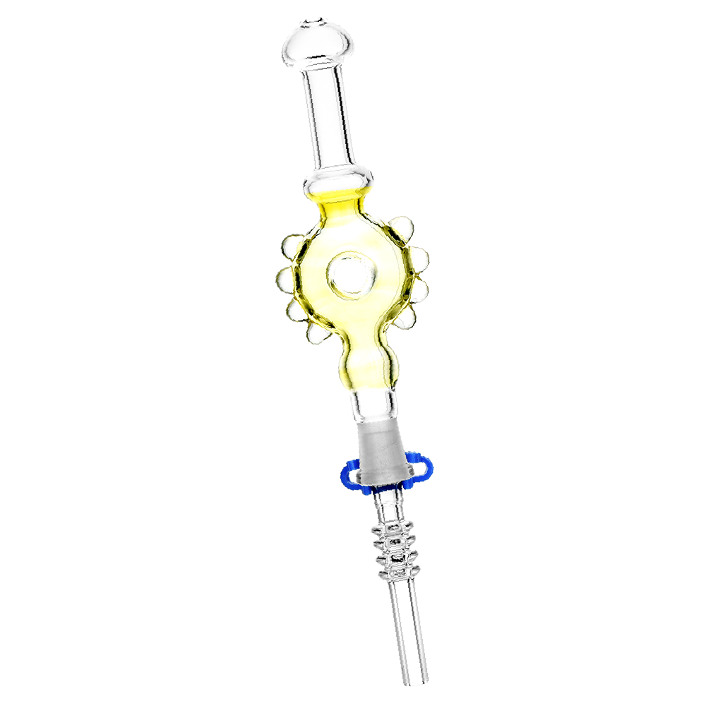 Studded Donut Dab Straw | Quartz Tip | Yellow