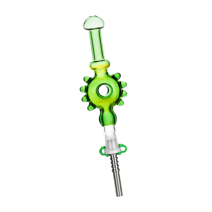 Studded Donut Dab Straw | Titanium Tip | Green
