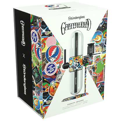 Stündenglass Gravity Infuser | Grateful Dead Legacy Patchwork | Packaging