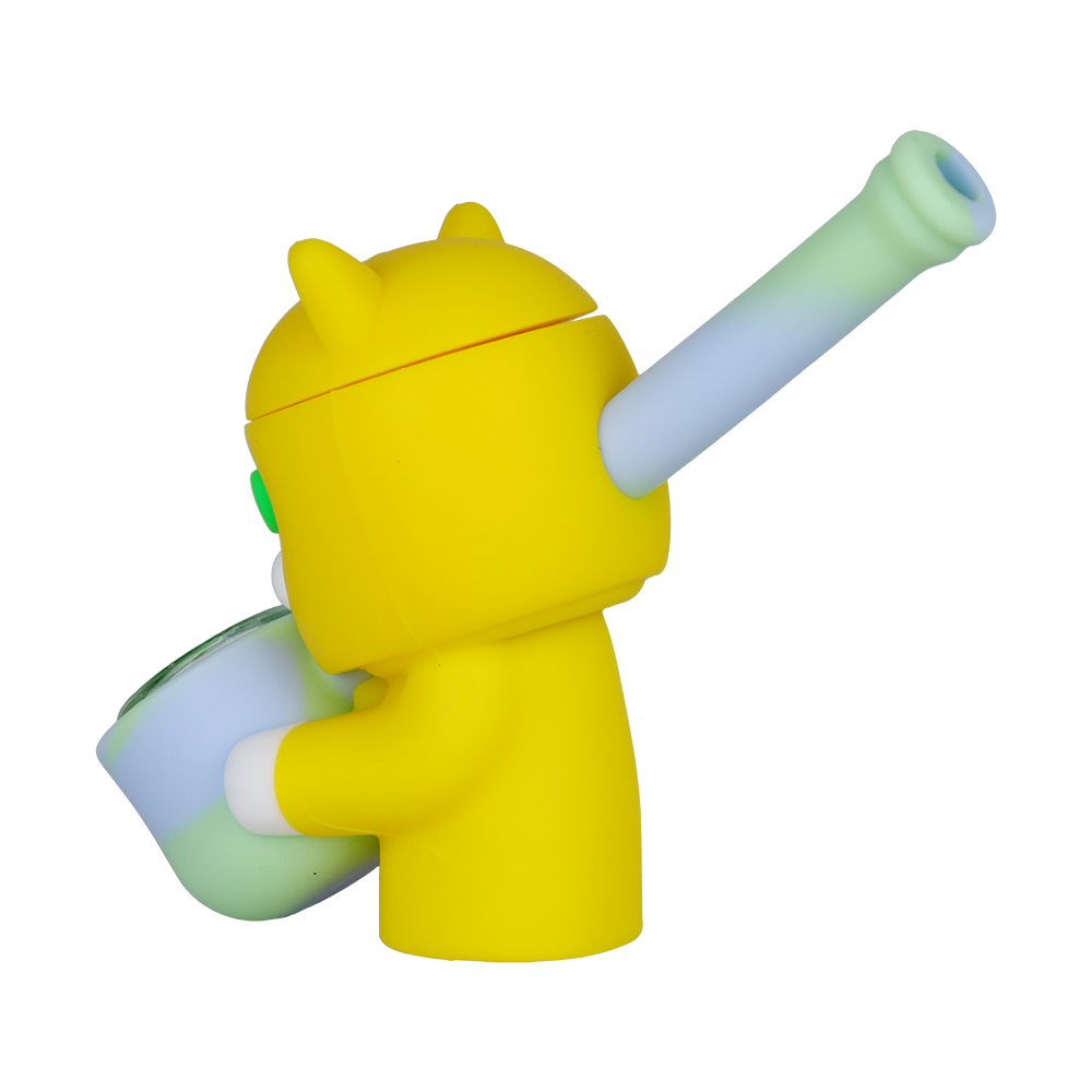 Three-Eyed Cat Secret Stash Silicone Hand Pipe | Back View