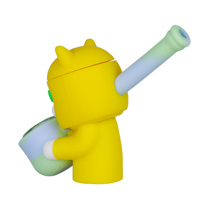 Three-Eyed Cat Secret Stash Silicone Hand Pipe | Back View