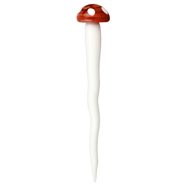 Toadstool Mushroom Twisted Glass Dab Tool | Red