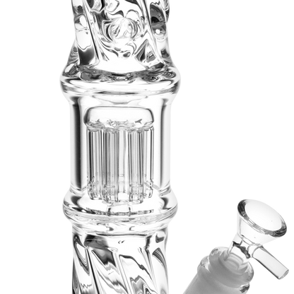 Translucent Twisty Tube Bong | 8-Arm Tree Percolator Close View