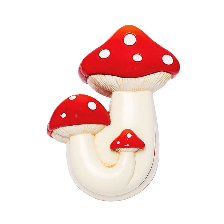 Triple Mushroom Stash Box | Red | Top View
