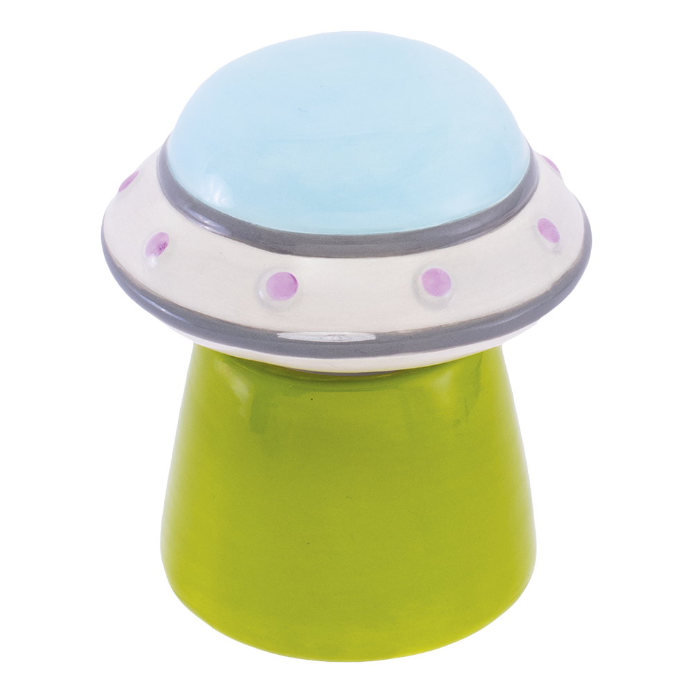 UFO Cow Ceramic Stash Jar | Back View