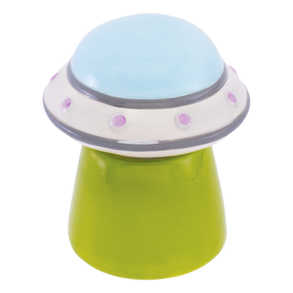 UFO Cow Ceramic Stash Jar | Back View