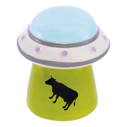 UFO Cow Ceramic Stash Jar | Front View