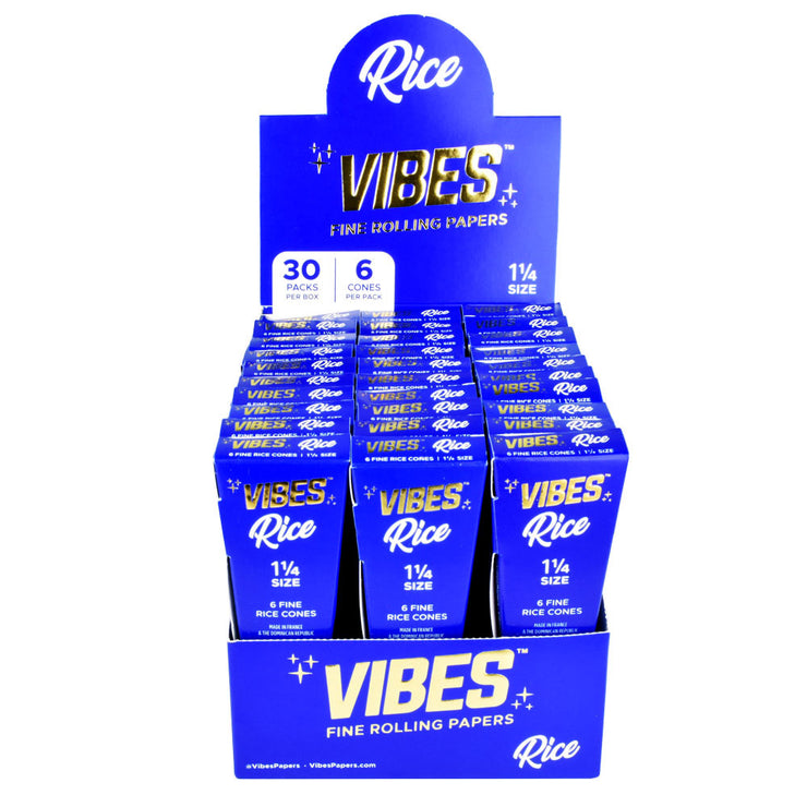 VIBES Rice Pre-Rolled Cones | 1 1/4 Size | Display