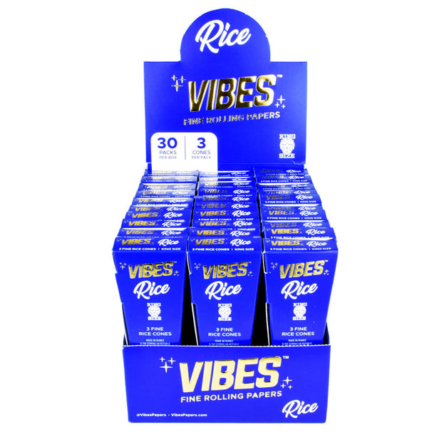 VIBES Rice Pre-Rolled Cones | King Size | Display
