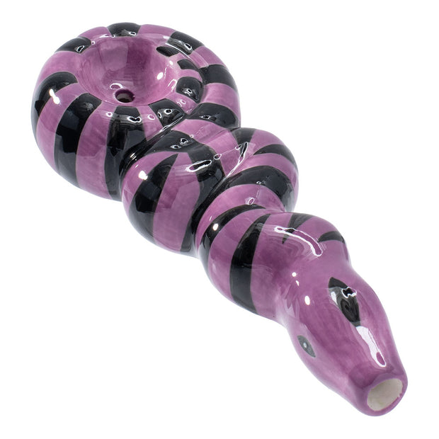 Wacky Bowlz Ceramic Hand Pipe | Snake | Purple