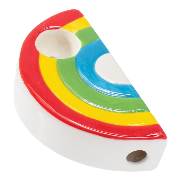 Wacky Bowlz Ceramic Hand Pipe | Rainbow