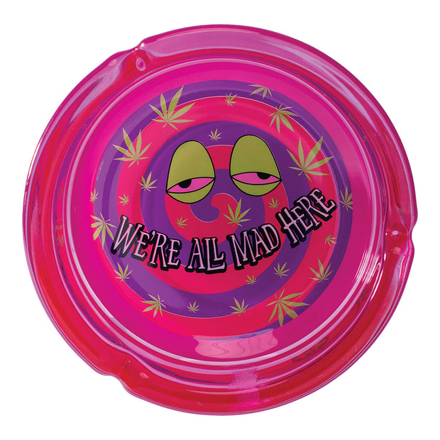 We're All Mad Here Glass Ashtray | Top View