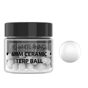 White Rhino Colored Glass Terp Pearls | 50ct Jar | White Ceramic