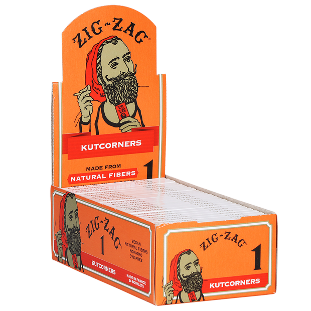 Zig Zag Cut Corner Rolling Papers | Display