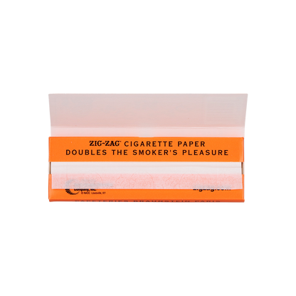 Zig Zag Orange Rolling Papers | 1 1/4 Inch | Booklet Open View