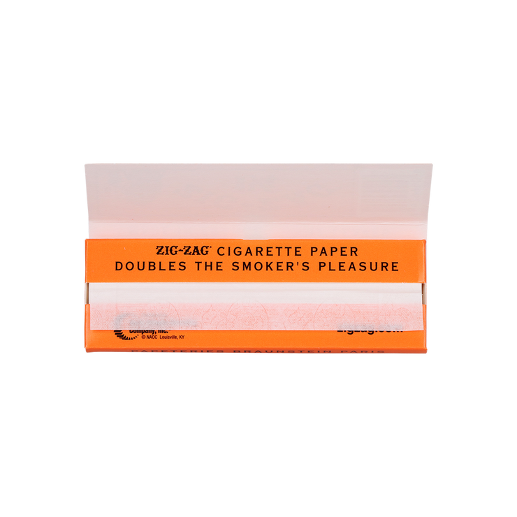Zig Zag Orange Rolling Papers | 1 1/4 Inch | Booklet Open View